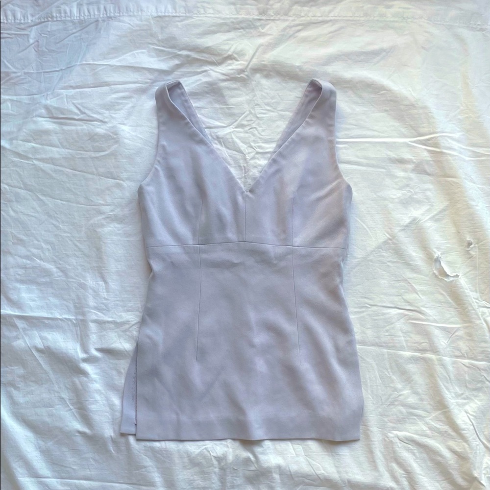 Vintage Bebe, Size 6, Tailored Lilac V-Neck Blouse
